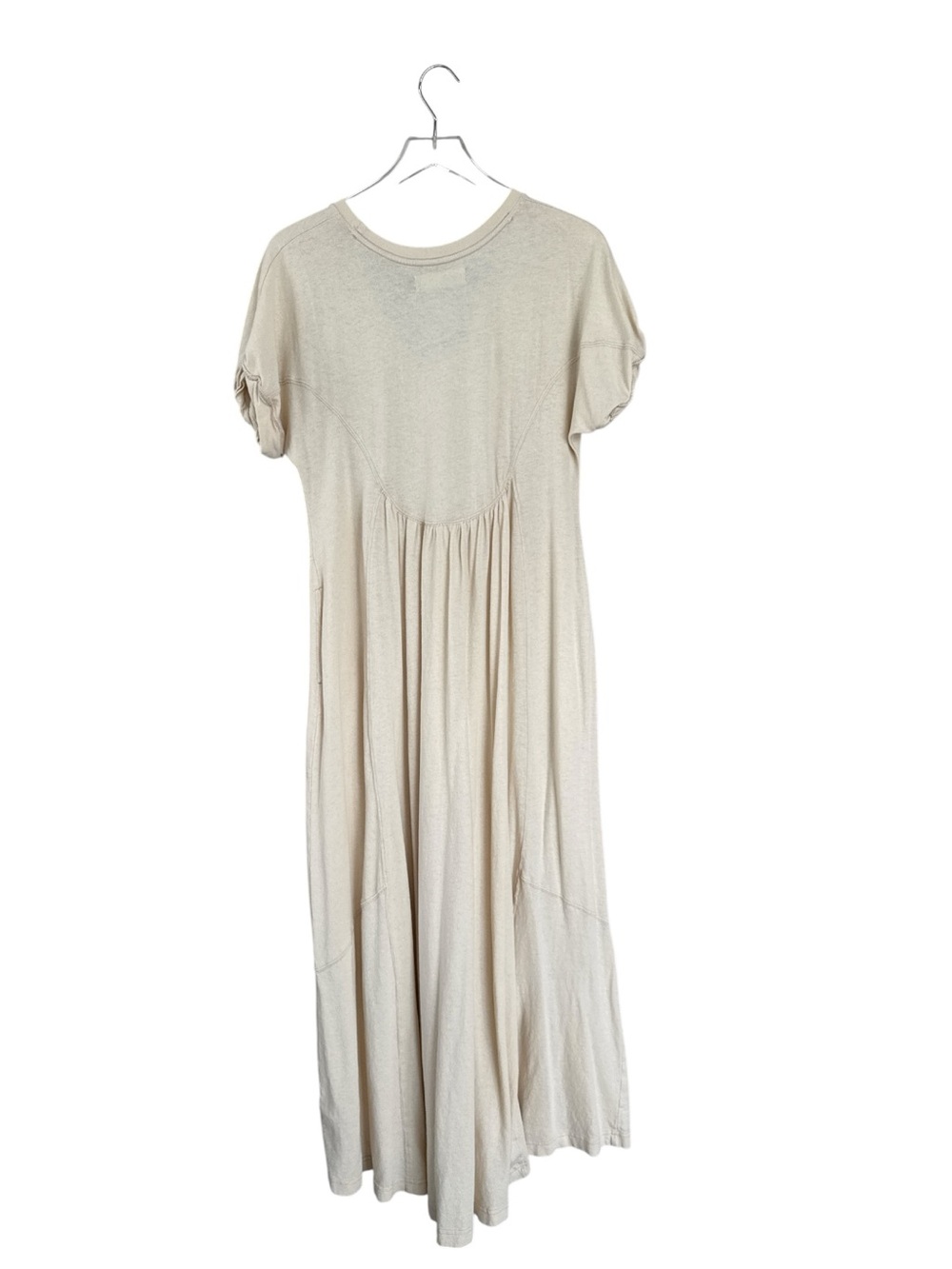 Free People FP Beach Effortless Maxi T-Shirt Dress Small Oatmeal Cotton - Picture 2 of 4